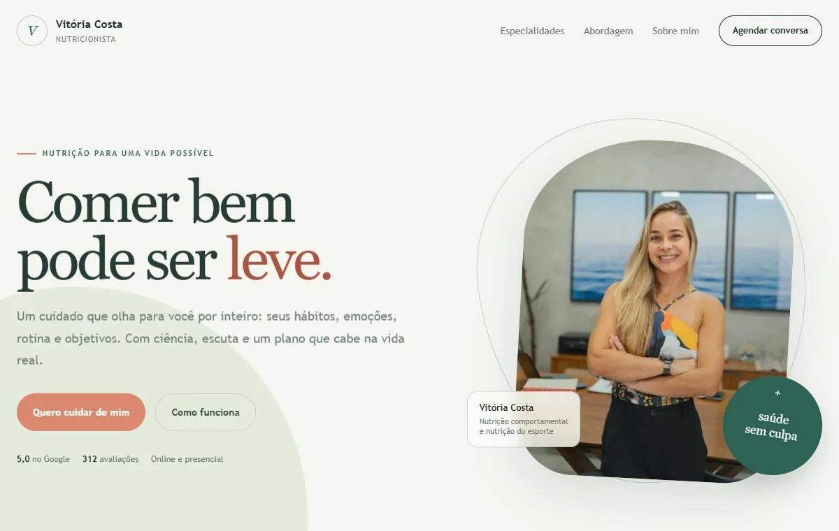 Pr&eacute;via do site de Vit&oacute;ria Costa